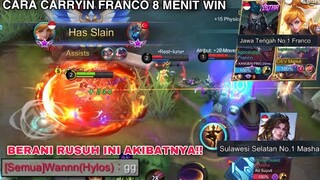 BERANI RUSUH BUFF FANNY INI AKIBATNYA !! FANNY FT FRANCO MID LANE 8 MENIT MUSUH SAMPAI SURRENDER