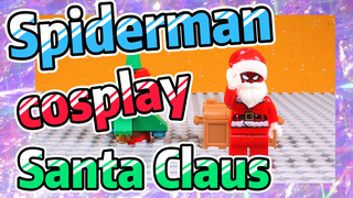 Spiderman cosplay Santa Claus