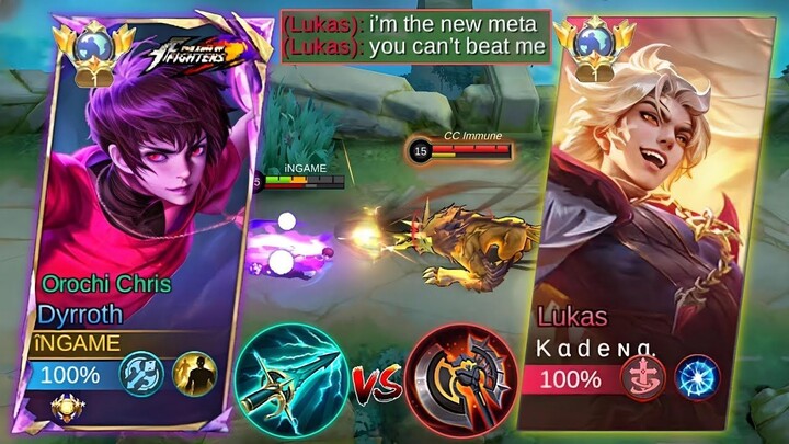 DYRROTH VS LUKAS NEW META (DEMON AGAINST BEAST) EXP LANE TUTORIAL NEW 1 SHOT BUI