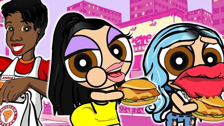 [Plastic Sisters] Extra - Go to the fried chicken shop to eat [PopToonsTV]