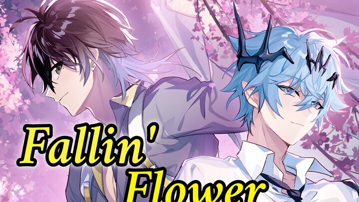 شخصان يغنيان أغنية «البتلات المتساقطة» (لـSEVENTEEN) التي تُؤدّى عادةً من قِبَل 13 رجلاً