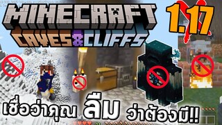 อะไรที่ยังไม่มีใน Caves & Cliffs | update Minecraft 1.17 / 1.18 ?