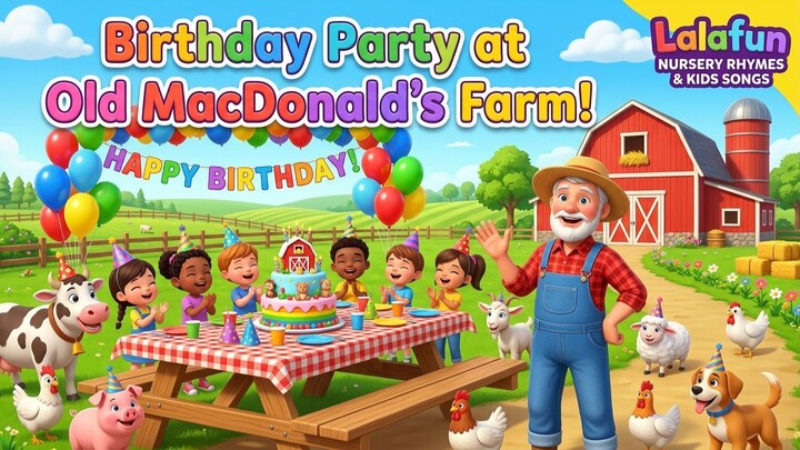 **Birthday Party at Old MacDonald’s Farm! | Lalafun Nursery Rhymes & Kids Songs**