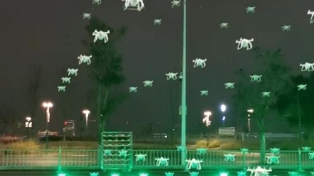 Drone show concludes, drones return to the ground
