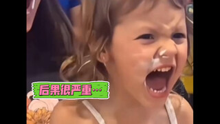 过🎂时…不要试图把孩子的头按到蛋糕里，因为真的会生气😤