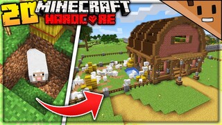 I Built a Beautiful ANIMAL BARN in Minecraft Hardcore! (#20)