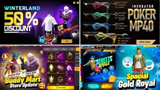 GIFT STORE 50% OFF KAB AAYEGA 🤯🔥|POKER MP40 RETURN|NEXT BUDDY MART STORE UPDATE| FREE FIRE NEW EVENT