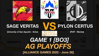 PYLON vs SAGE Game 1I Acad Arena MLBB Playoffs