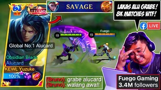 I Met Fuego - No.1 Most Famous Streamer 999 Star! 😱 (He Was Shock) - 1v5 Global Alucard Savage! 🔥