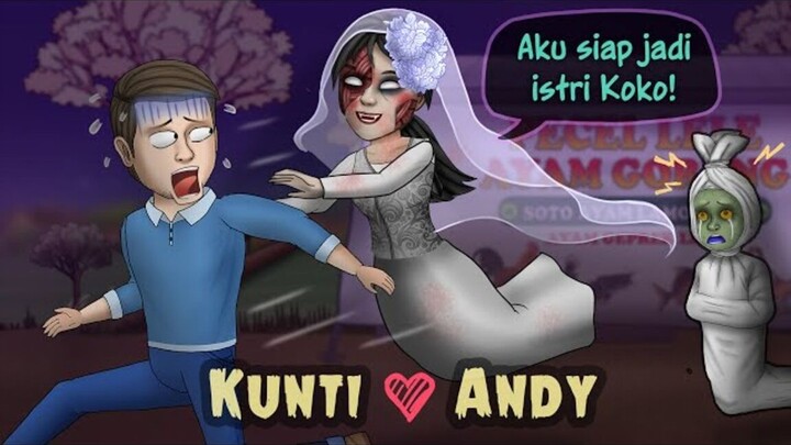 Kuntilanak naksir Andy, Pocong Patah Hati #HORORKOMEDI  Kartun Lucu, Kartun Hant