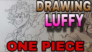 menggambar luffy gear 5 one piece