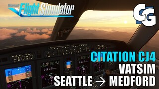 CJ4 Mod boosts my confidence in VATSIM - KSEA to KMFR - Microsoft Flight Simulator