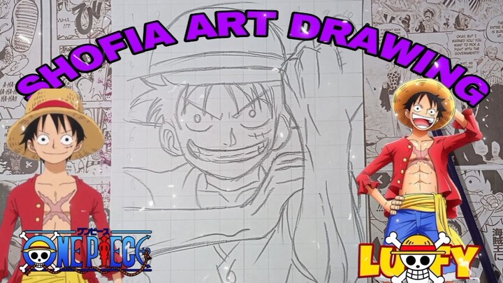 drawing luffy dari anime one piece