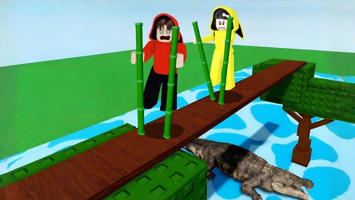 Yuta, Mio Dan Baby Celine Pakai Egrang Untuk Hindari Buaya  ROBLOX