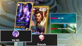 DRACULA X VAL MEETS TRASHTALKER ENEMIES (YOUTUBER MEETS TIKTOKERS) |MLBB