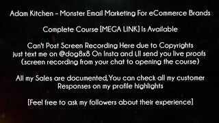 Adam Kitchen Course Monster Email Marketing For eCommerce Brands download