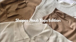 10.10 Sale SHOPEE Try On Haul TOPS Edition (Basics, Neutrals & Affordable)