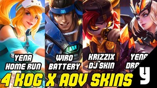 NEW SKINS: AOV x KOG (王者荣耀) CROSSOVER | WIRO SKIN | YENA SKIN | KRIZZIX SKIN | AOV | LiênQuânMobile