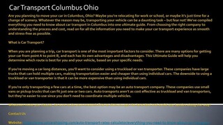 Car Transport Columbus Ohio