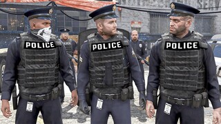 GTA 5 - BAD👮Cop Michael, Franklin and Trevor on Secret Heist Mission!(Swat vs Police Rampage)