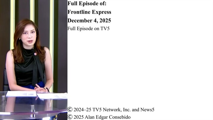Full Episode on TV5 | Frontline Express – December 4, 2025