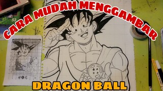 cara mudah menggambar anime dragon ball. son goku