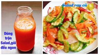 Cách làm DẦU GIẤM CHUA NGỌT Trộn Salad, trộn gỏi. Salad rau củ giòn, dễ ăn 😋 | Tra My Cooking