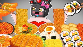 Speaker Woman Mukbang Korean Street Food | Convenience Store Food Mukbang | Cartoon Animation