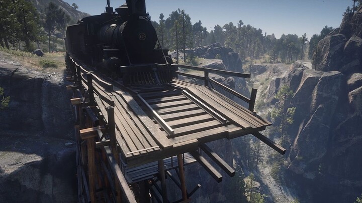 [Red Dead Redemption 2] ถ้าคุณขับรถไฟข้ามสะพานที่ถูกระเบิด รถไฟจะตกหรือไม่?