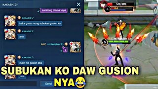 1v1 Trastalker Gusion vs Gusion Serious Game | Subukan ko daw Gusion nya😂  | Kenshin Plays