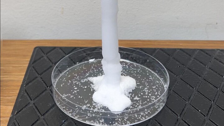 I foolishly sped up the dripping rate, causing the iceberg to reach the top ahead of schedule.