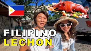 Hong Kong Russian Couple Honest Review of Cebu Lechon. Food Vlog in the Philippines