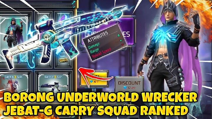 BUNDLE BARU UNDERWORLD WRECKER !! KENA CARRY DENGAN JEBAT-G SQUAD RANKED😅 FREE FIRE