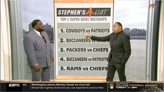 Damien Woody STRONG REACT to Stephen's A-List: Top 5 Super Bowl matchups: 1. Cowboys vs Patriots