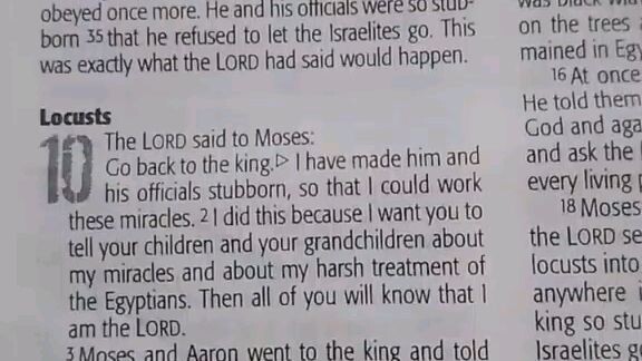 Daily Verse.                  Exodus 10:1-2