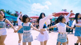 Summer is perfect for dancing to this Kep1er song "Up!" at the water park