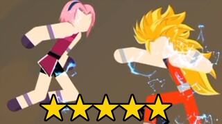 Goku Super Saiyan Cấp 3 VS Sakura Người Que Đại Chiến  - Stickman Warriors - Top Game Android, Ios