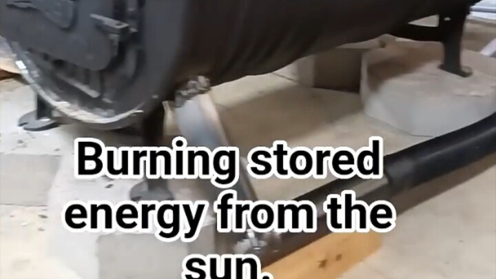 Fully insulated woodshop the double barrel wood stove works perfectly during winter