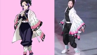 Japanese figure skater cos Butterfly Shinobu looks too similar, too beautiful