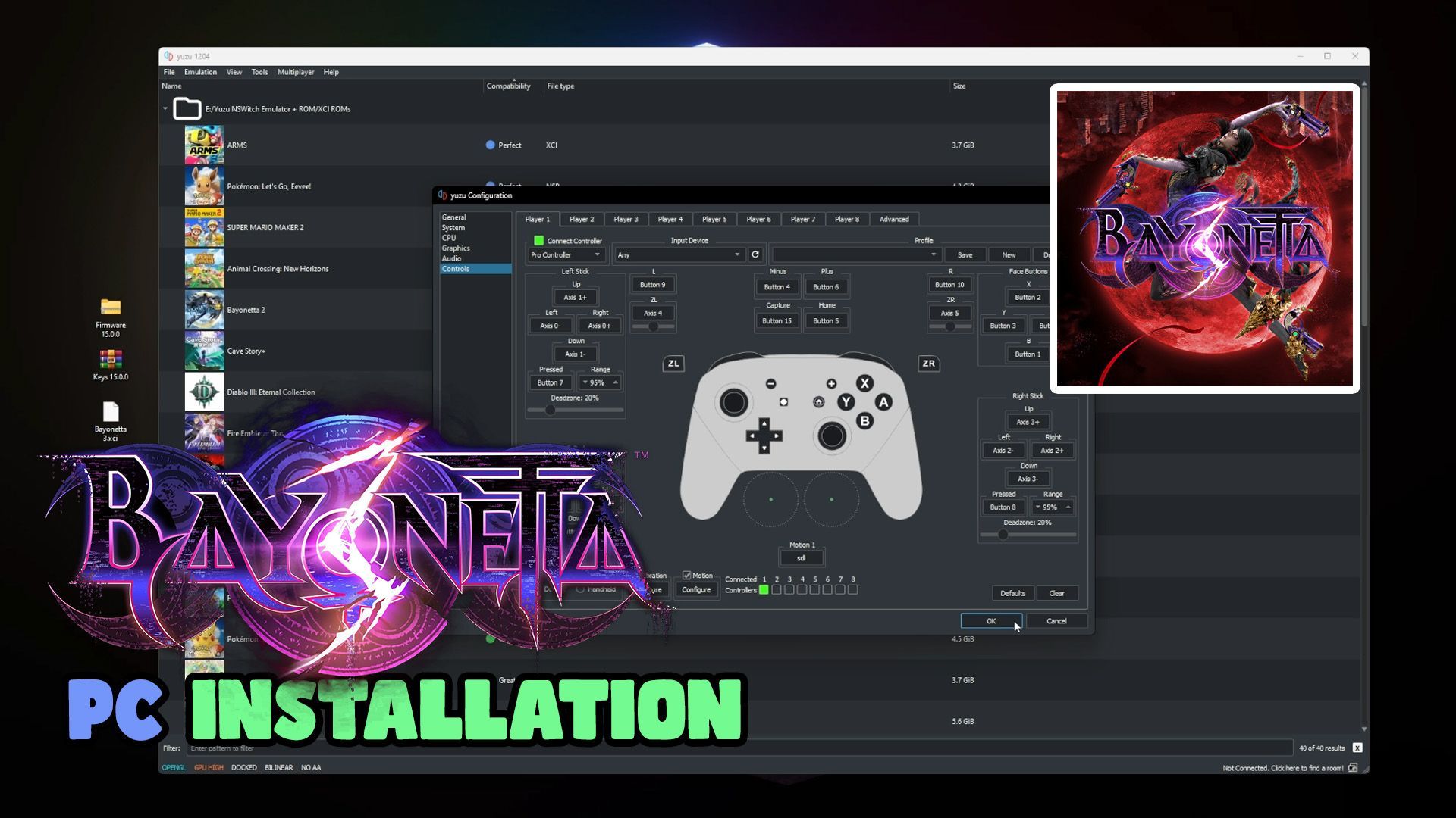 Latest YUZU Installation Guide with Bayonetta 3 Running on PC