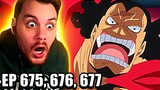 One Piece REACTION Episode 675, 676, & 677
