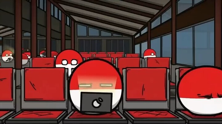 Zombie Polandball: A passenger plane lost control and crashed into an airport building