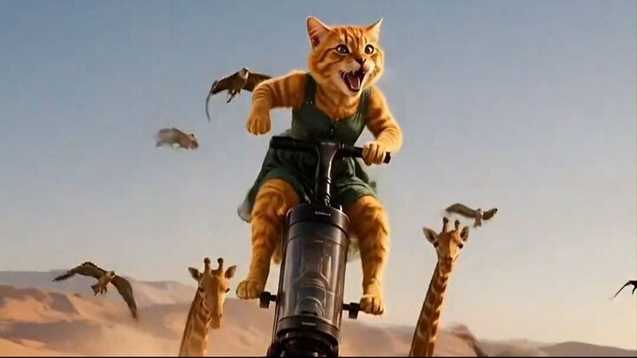 Ketty Flies From Alaska to the Serengeti on a Vacuum Cleaner! | AI Animation Teaser