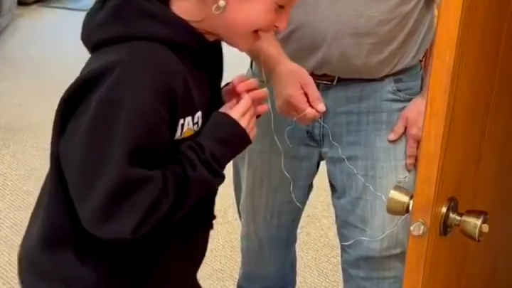 Grandpa’s precious granddaughter lost a tooth, so he tried to help by pulling it with a string—but t