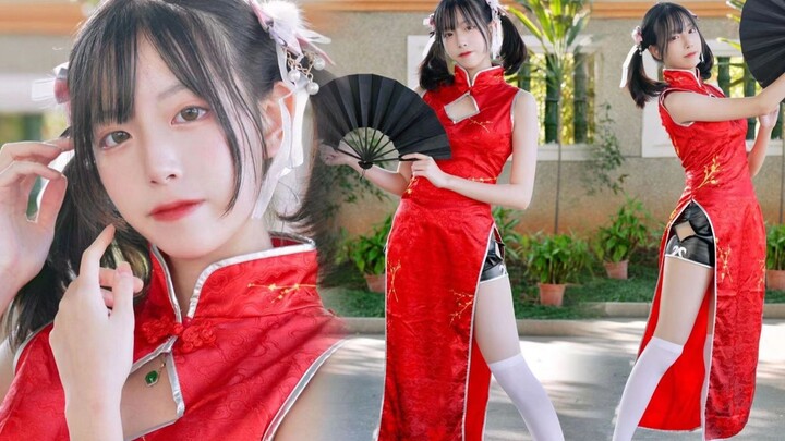 旗袍小高跟谁能拒绝呢 💗💗中国风宅舞 将进酒 请君为我倾耳听