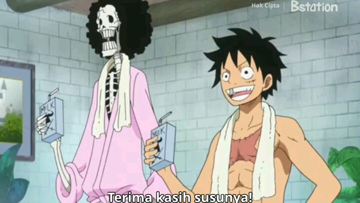 luffy &brook(semua bisa sembuh  hanya dengan susu)