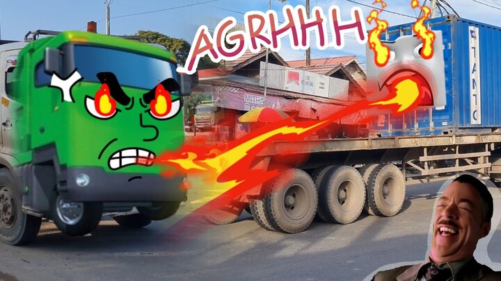 Astaga ‼️ Truk Kontainer, Truk Trailer Mengamuk di Jalan Raya dan Berubah Menjadi Teman si TAYO