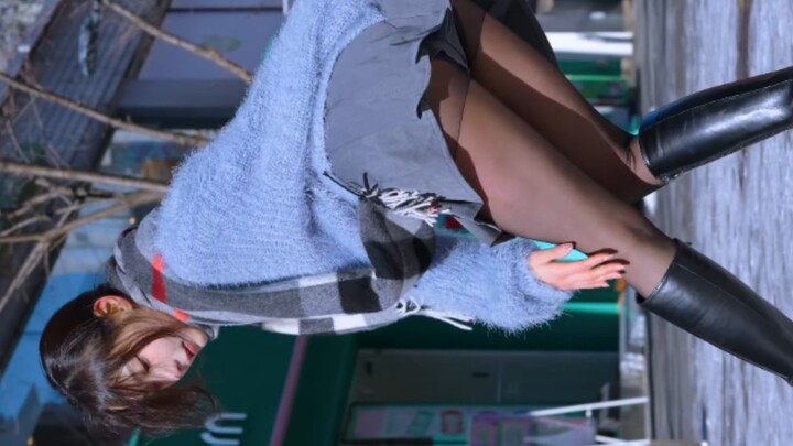 clock 郑仁 冬天时期 街头热舞 miniskirt