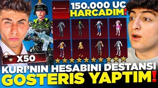 EMİRHAN KURİ'NİN HESABINI DESTANSI GÖSTERİŞ YAPTIM! (150.000 UC 😲) | PUBG Mobile