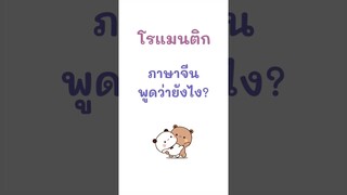 โรแมนติก ภาษาจีนพูดว่ายังไง?